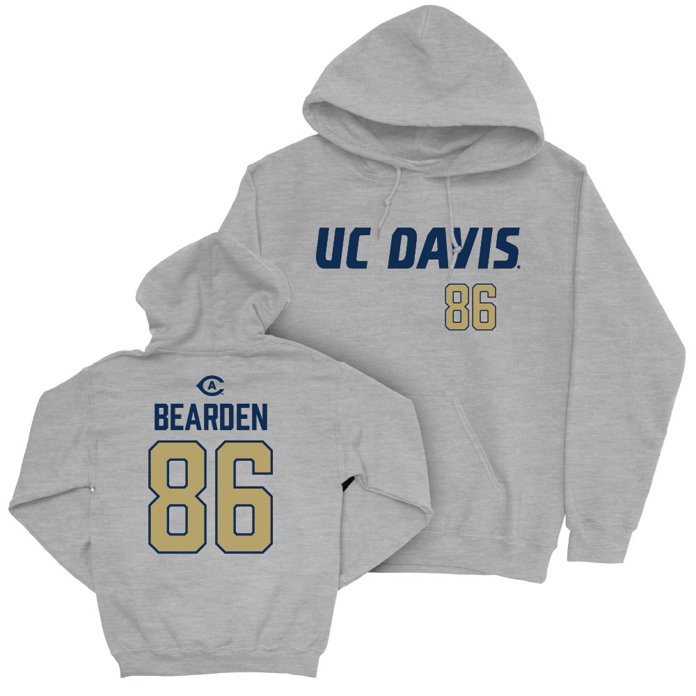 UC Davis Football Sport Grey Aggies Hoodie - Evan Bearden | #86 Small