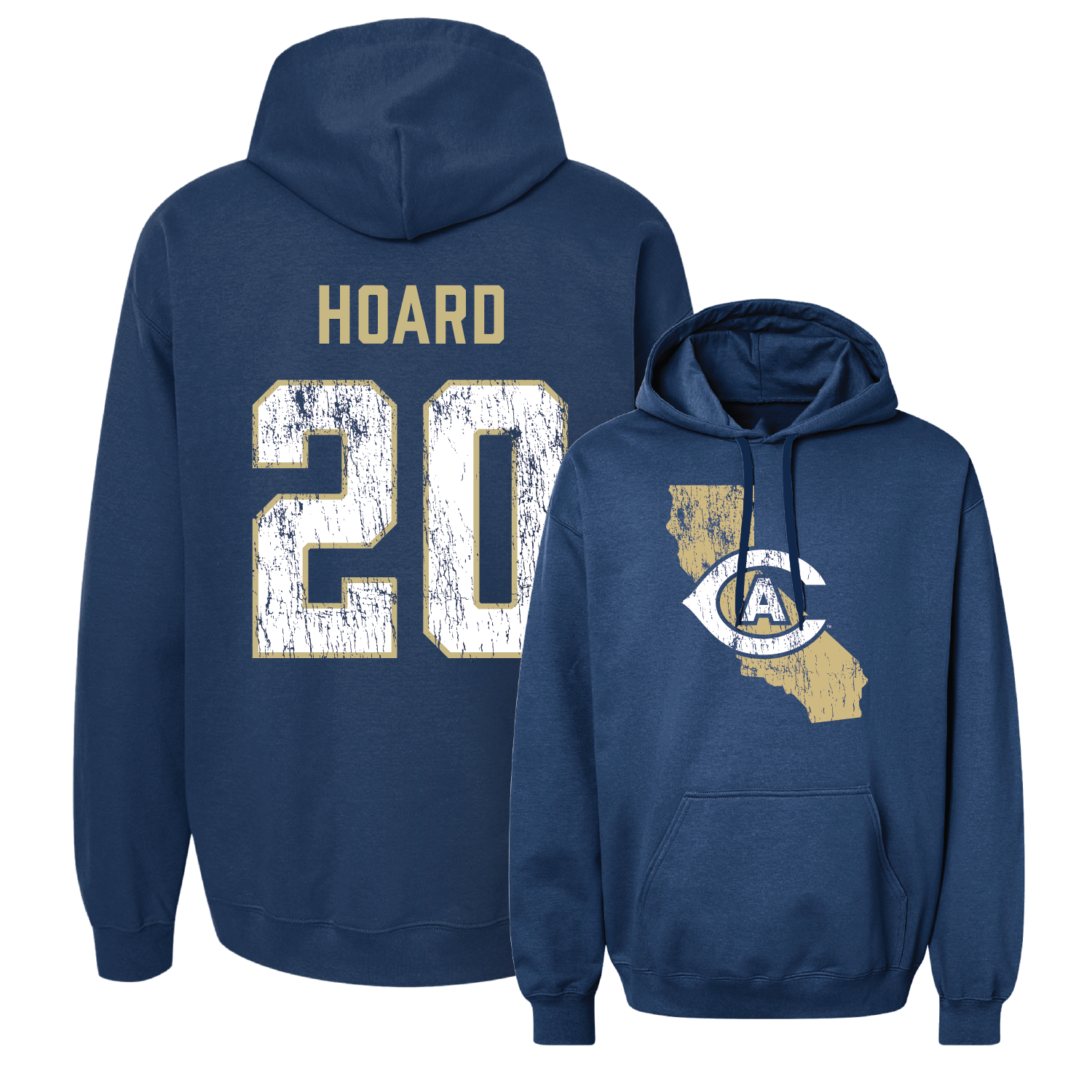 Navy Men's Soccer State Hoodie Youth Small / Ethan Hoard | #20
