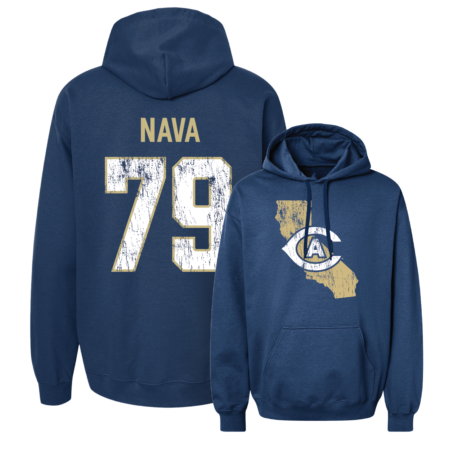 Navy Football State Hoodie 2 Youth Small / Ernesto Nava | #79