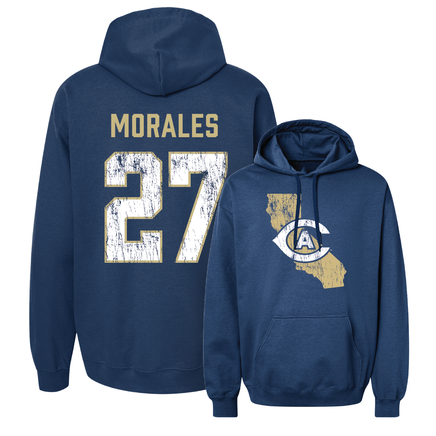 Navy Football State Hoodie 2 Youth Small / Fernando Morales | #27