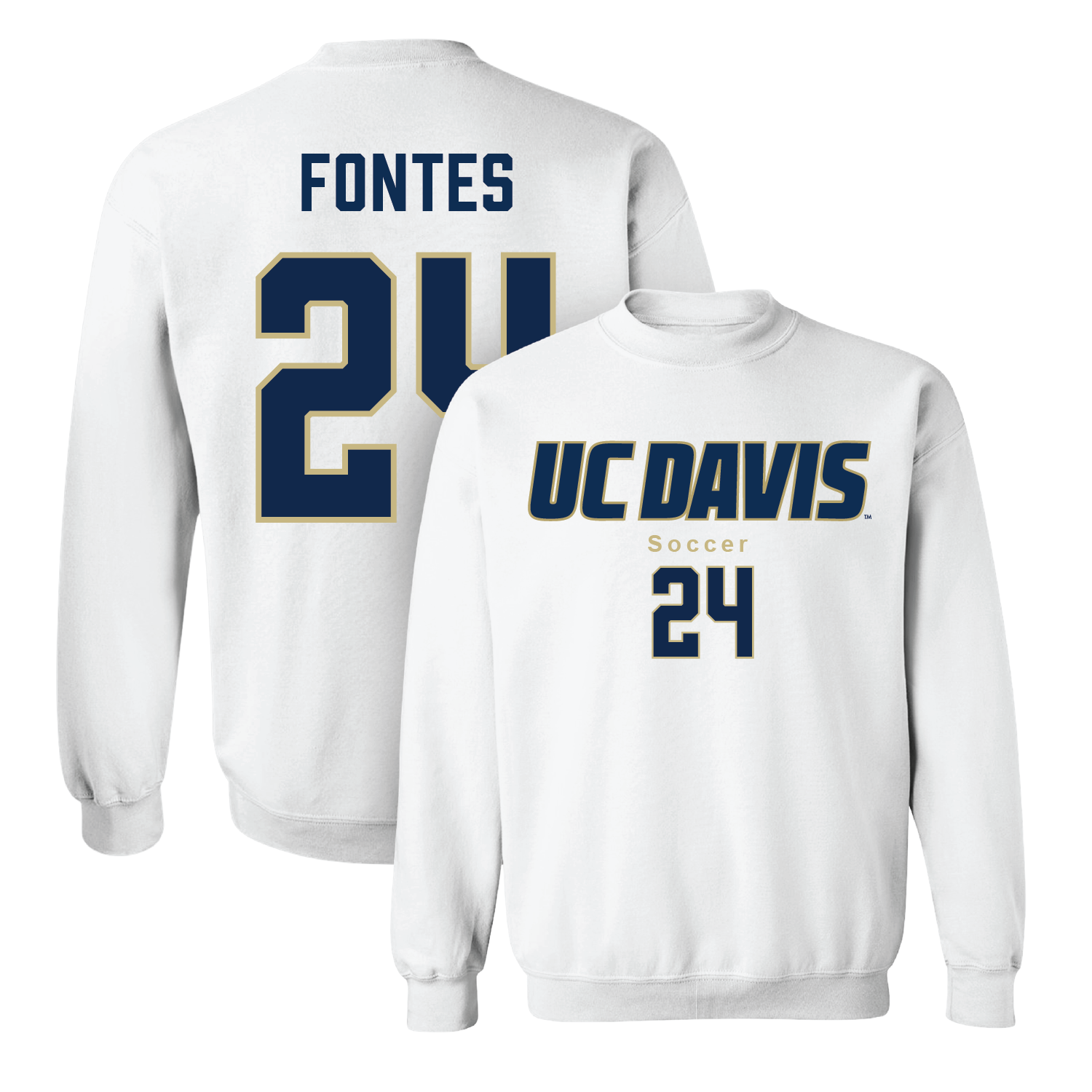 White Women's Soccer Classic Crew Youth Small / Genavieve Fontes | #24