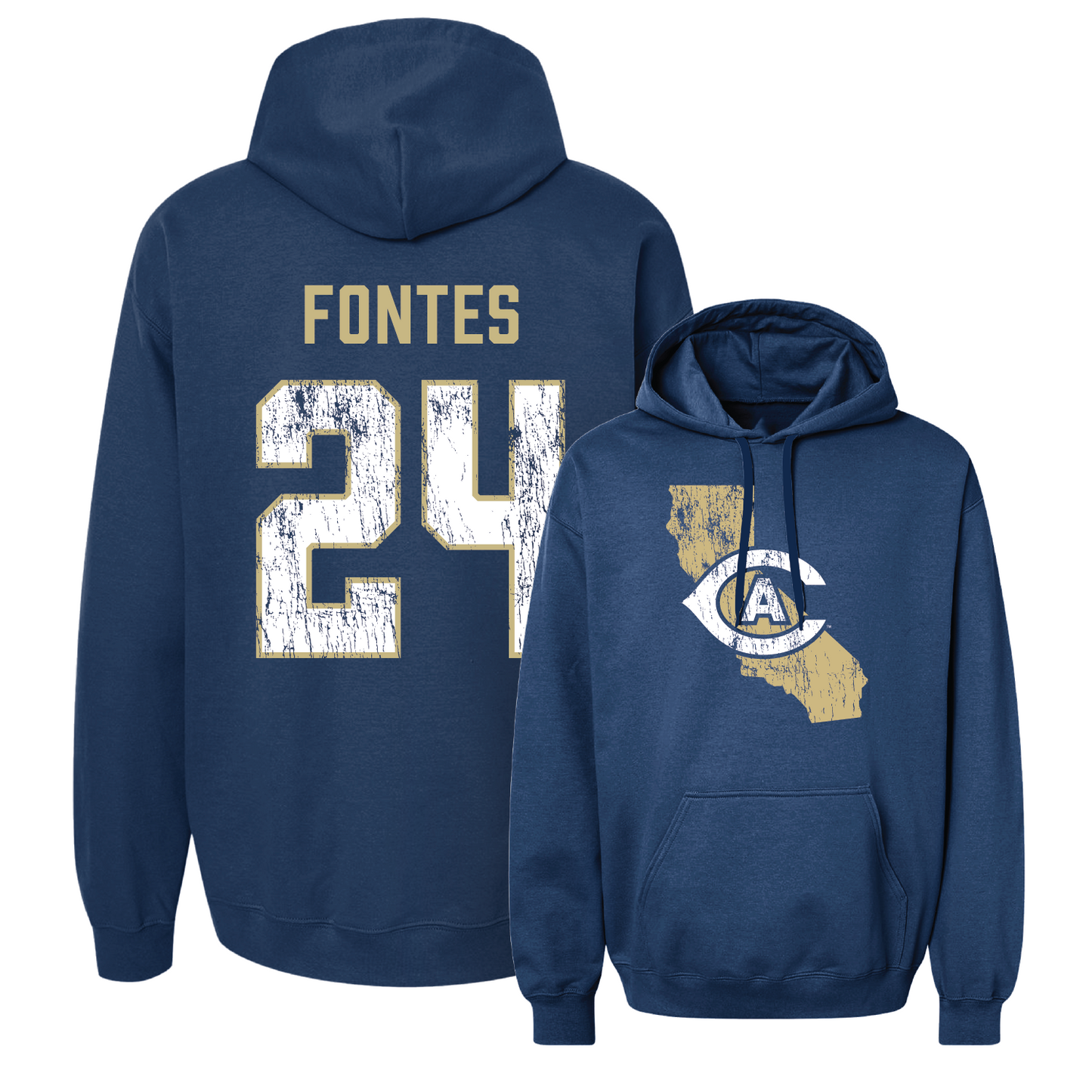 Navy Women's Soccer State Hoodie Youth Small / Genavieve Fontes | #24