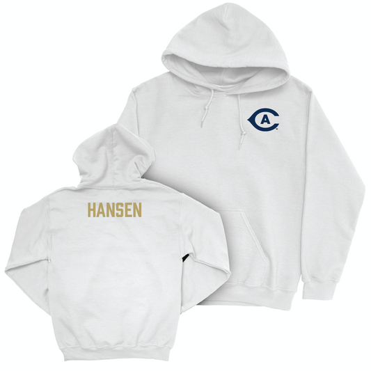 UC Davis Men's Track & Field White Logo Hoodie - Harrison Hansen Small