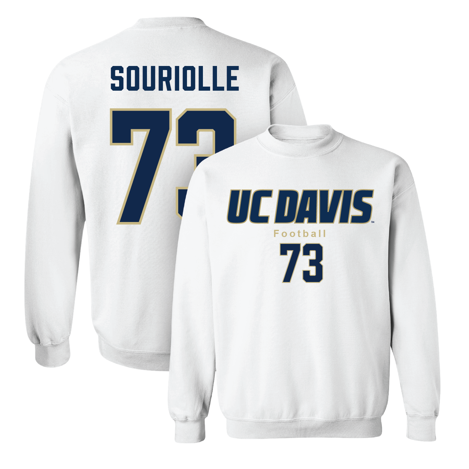 White Football Classic Crew 3 Youth Small / Izaiah Souriolle | #73