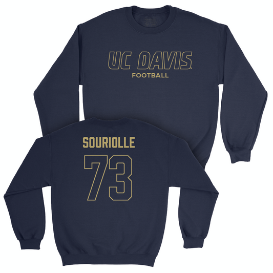 UC Davis Football Navy Club Crew - Izaiah Souriolle | #73 Small