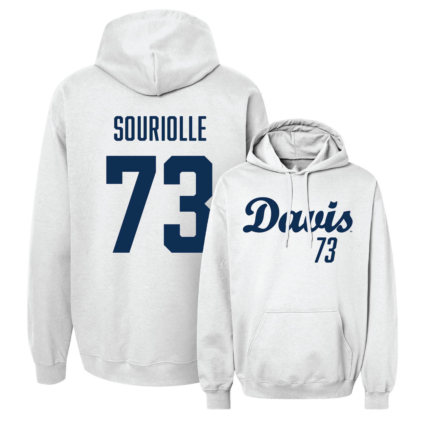 White Football Script Hoodie 3 Youth Small / Izaiah Souriolle | #73