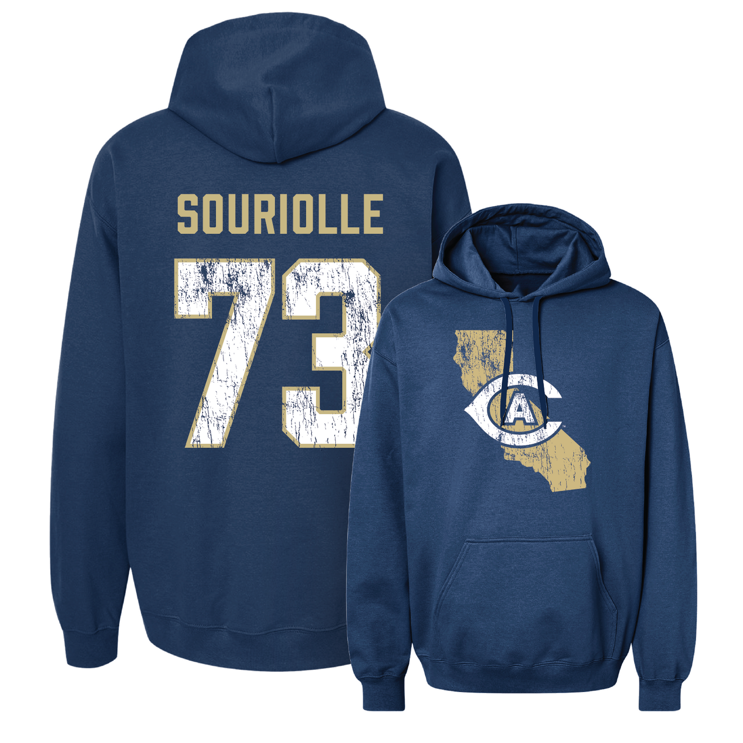 Navy Football State Hoodie 3 Youth Small / Izaiah Souriolle | #73