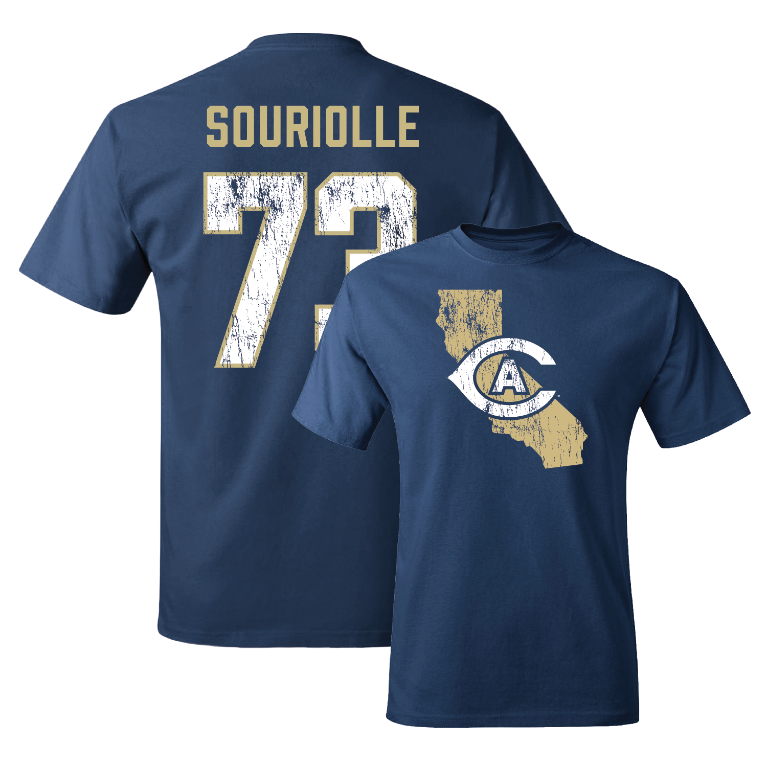 Navy Football State Tee 3 Youth Small / Izaiah Souriolle | #73