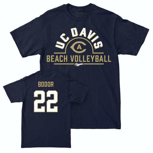 UC Davis Women's Beach Volleyball Navy Arch Tee - Julia Bodor | #22 Small