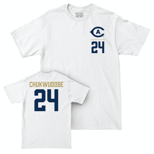 UC Davis Football White Logo Comfort Colors Tee - Jeremiah Chukwudobe | #24 Small