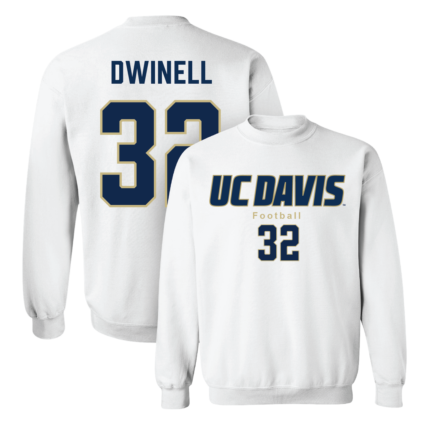 White Football Classic Crew 3 Youth Small / Justin Dwinell | #32