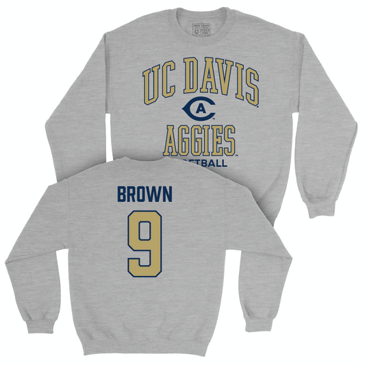 UC Davis Softball Sport Grey Classic Crew - Kenedi Brown | #9 Small