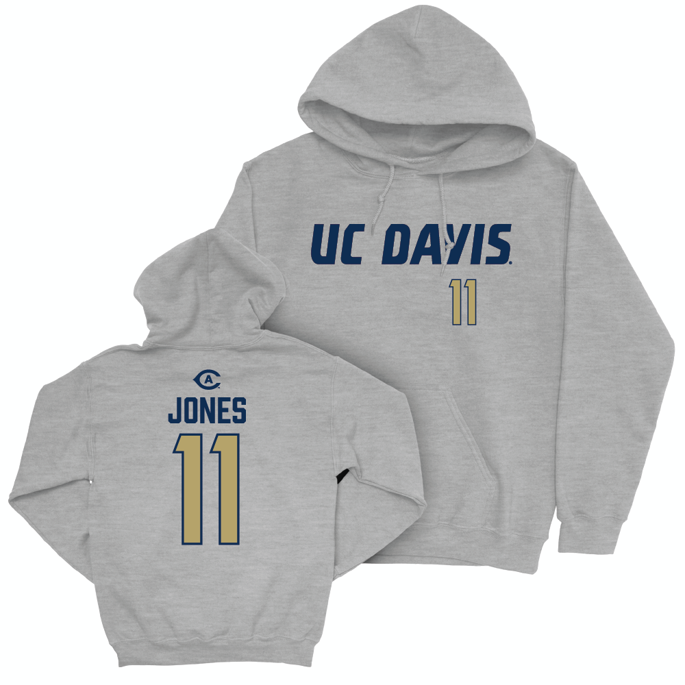 UC Davis Women's Lacrosse Sport Grey Aggies Hoodie - Katie Jones | #11 Small