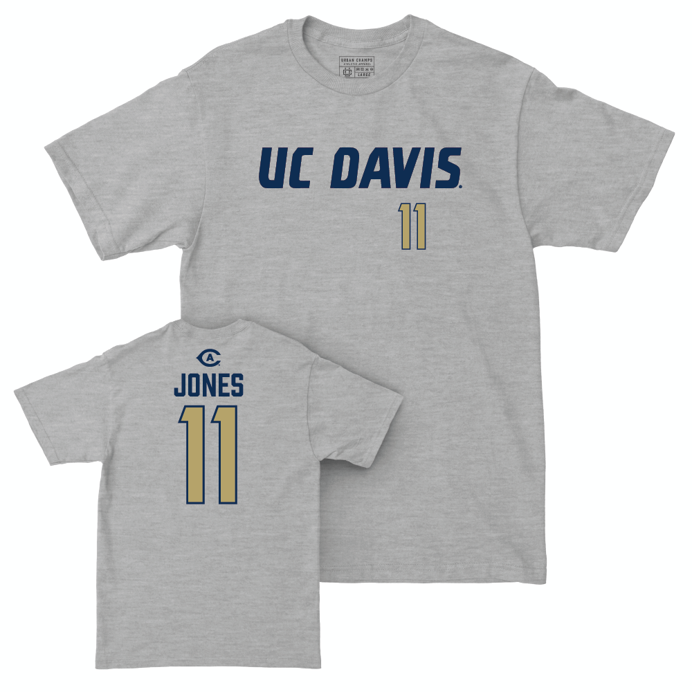 UC Davis Women's Lacrosse Sport Grey Aggies Tee - Katie Jones | #11 Small