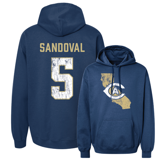 Navy Women's Soccer State Hoodie Youth Small / Karla Sandoval | #5