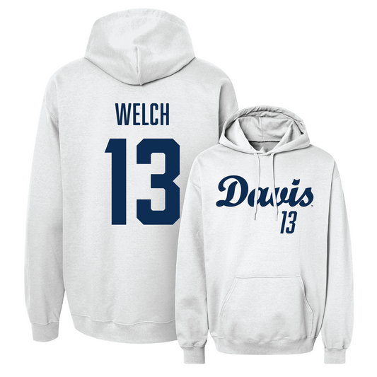 White Men's Soccer Script Hoodie Youth Small / Kevin Welch | #13