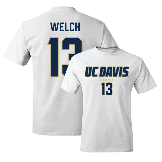 White Men's Soccer Classic Comfort Colors Tee Youth Small / Kevin Welch | #13