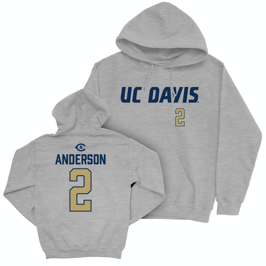 UC Davis Men's Water Polo Sport Grey Aggies Hoodie - Logan Anderson | #2 Small