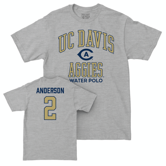 UC Davis Men's Water Polo Sport Grey Classic Tee - Logan Anderson | #2 Small