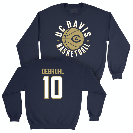 UC Davis Men's Basketball Navy Hardwood Crew - Leo DeBruhl | #10 Small