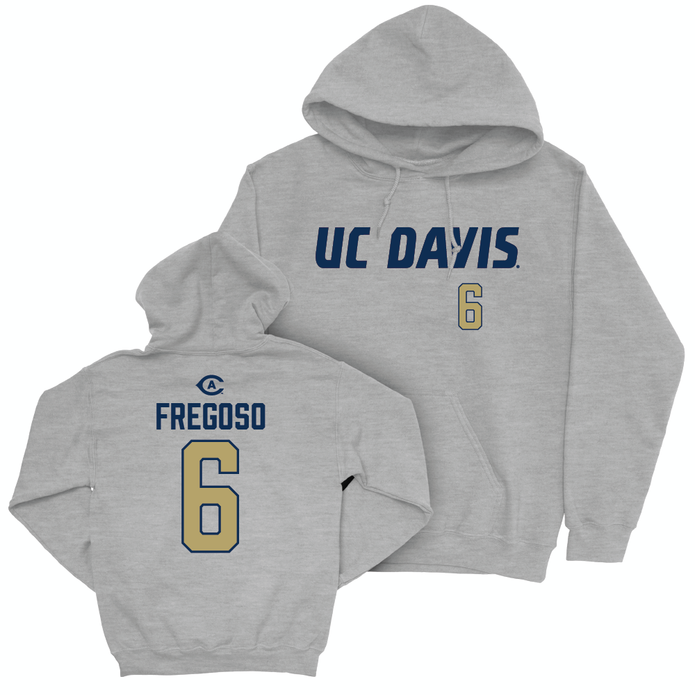 UC Davis Women's Soccer Sport Grey Aggies Hoodie - Leslie Fregoso | #6 Small