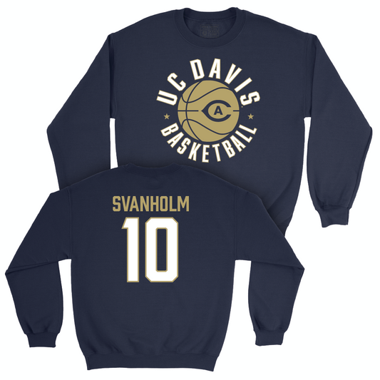 UC Davis Men's Basketball Navy Hardwood Crew - Lena Svanholm | #10 Small