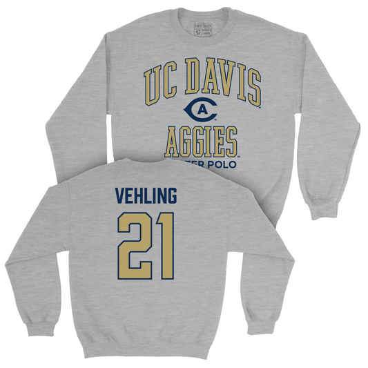 UC Davis Women's Water Polo Sport Grey Classic Crew - Lillie Vehling | #21 Small