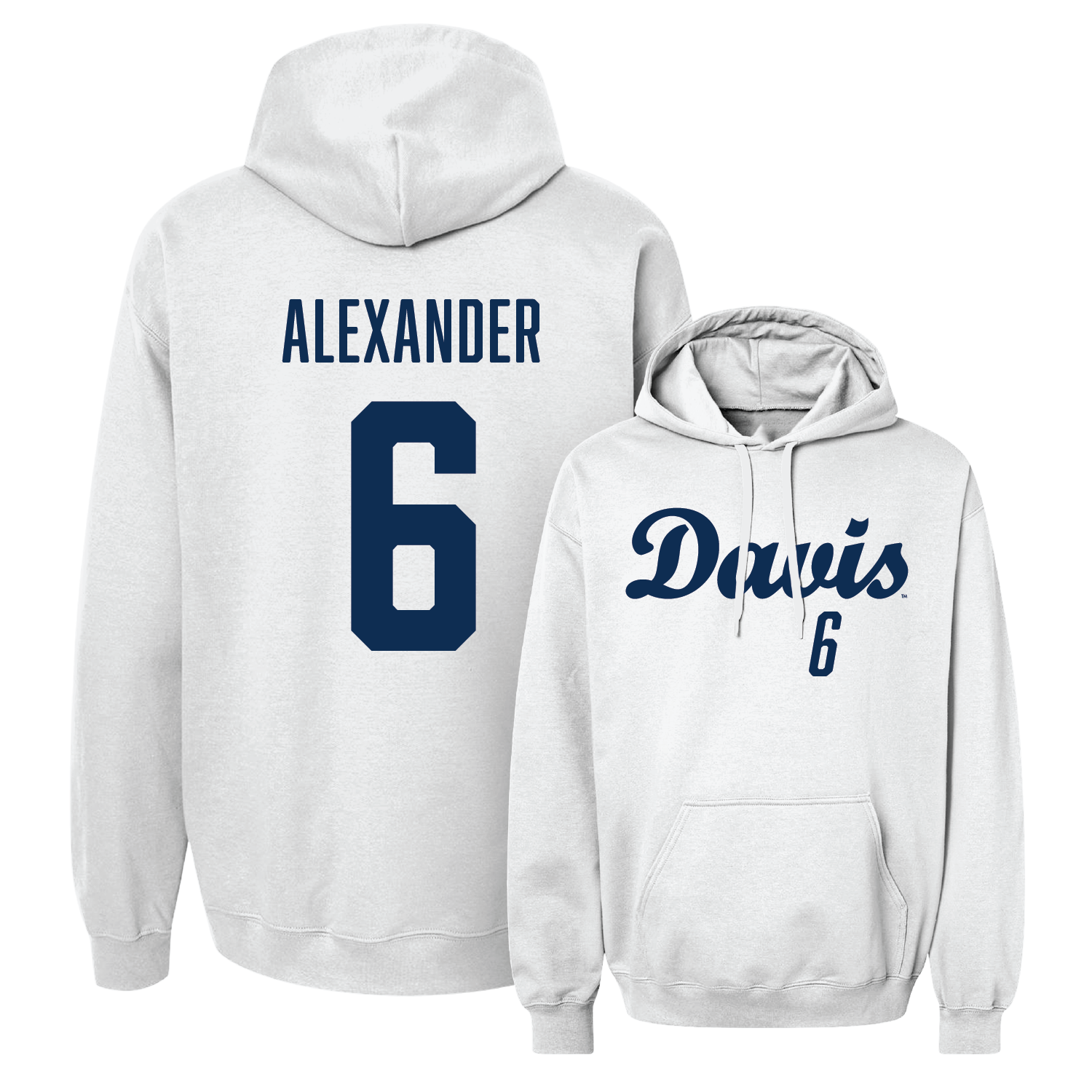 White Football Script Hoodie 4 Youth Small / Markeece Alexander | #6