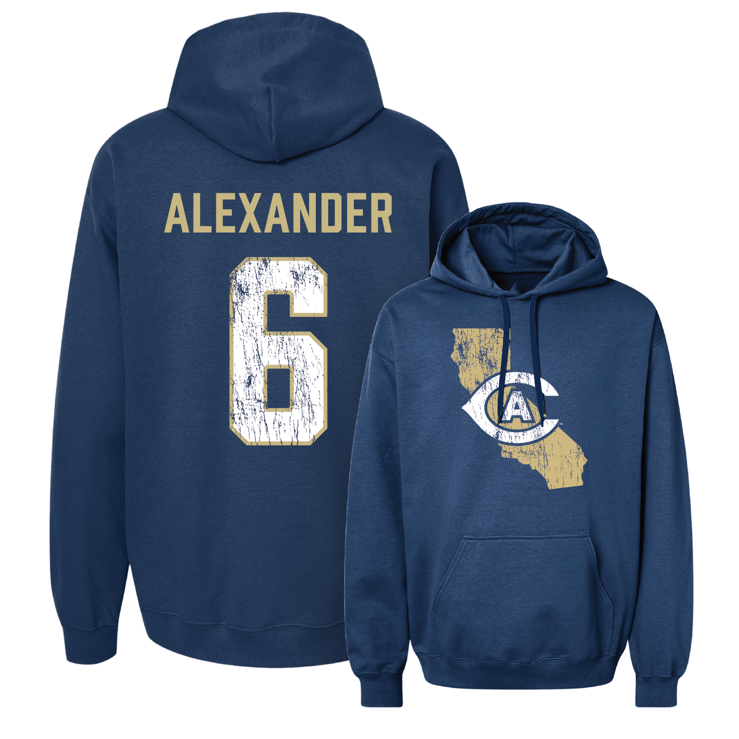 Navy Football State Hoodie 4 Youth Small / Markeece Alexander | #6
