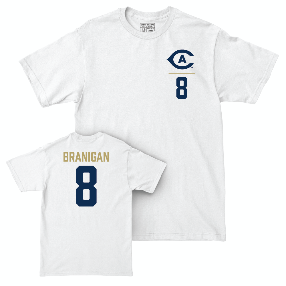 UC Davis Women's Soccer White Logo Comfort Colors Tee - Molly Branigan | #8 Small