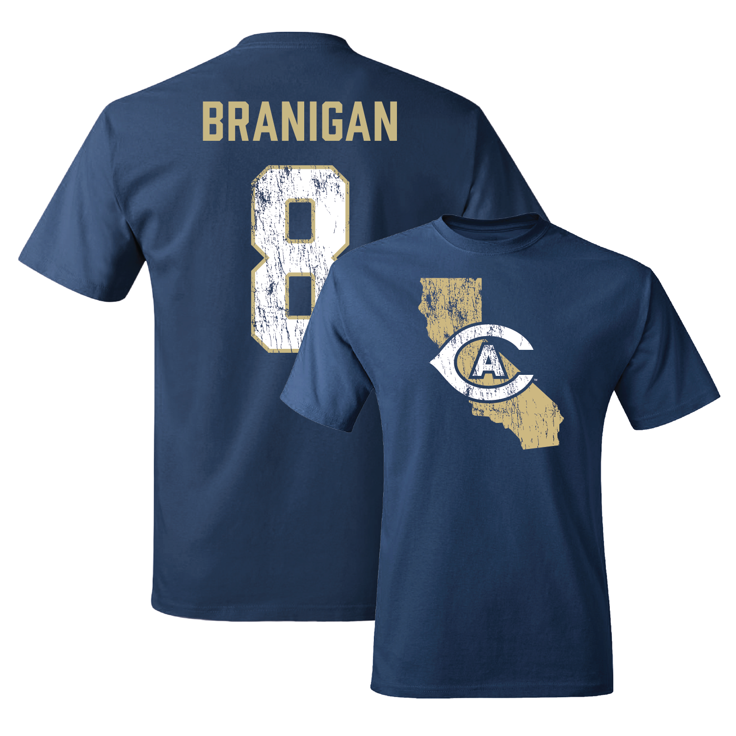 Navy Women's Soccer State Tee 2 Youth Small / Molly Branigan | #8