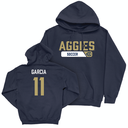 UC Davis Men's Soccer Navy Staple Hoodie - Marcus Garcia | #11 Small