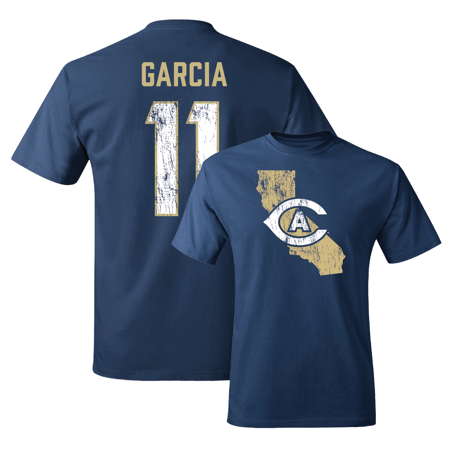 Navy Men's Soccer State Tee Youth Small / Marcus Garcia | #11