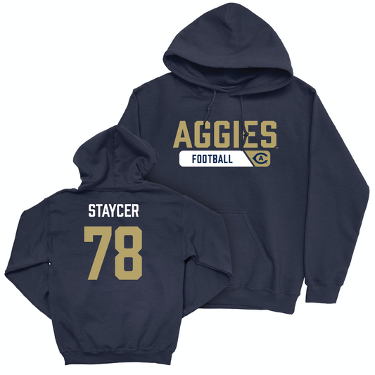 UC Davis Football Navy Staple Hoodie - Matthew Staycer | #78 Small