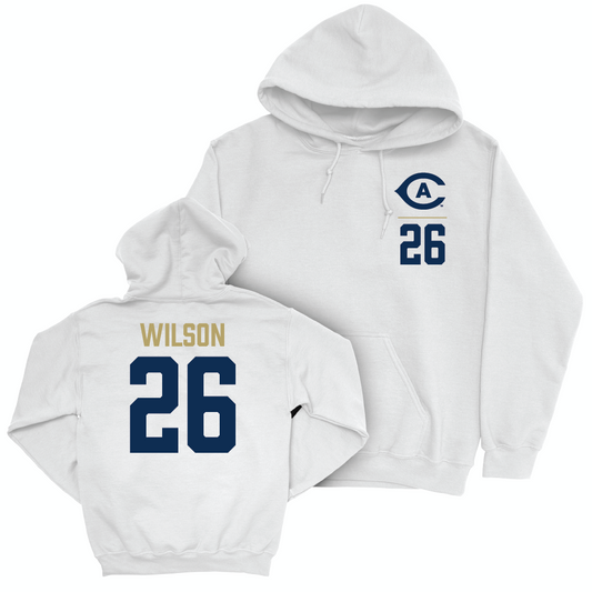 UC Davis Men's Soccer White Logo Hoodie - Mekhai Wilson | #26 Small