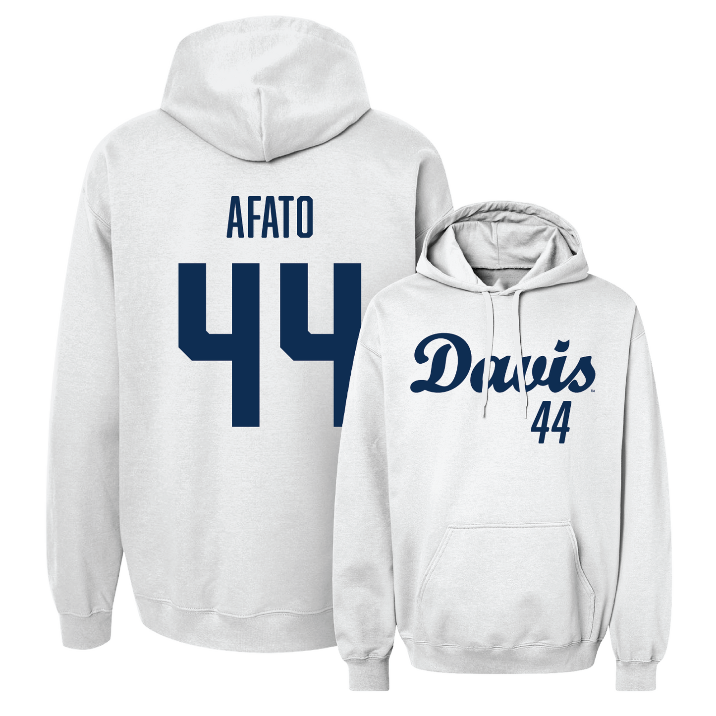 White Football Script Hoodie 4 Youth Small / Nick Afato | #44