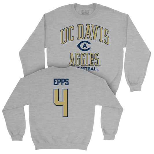 UC Davis Women's Basketball Sport Grey Classic Crew - Nya Epps | #4 Small