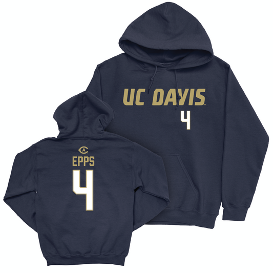 UC Davis Women's Basketball Navy Sideline Hoodie - Nya Epps | #4 Small