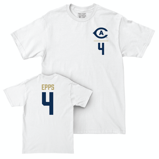 UC Davis Women's Basketball White Logo Comfort Colors Tee - Nya Epps | #4 Small