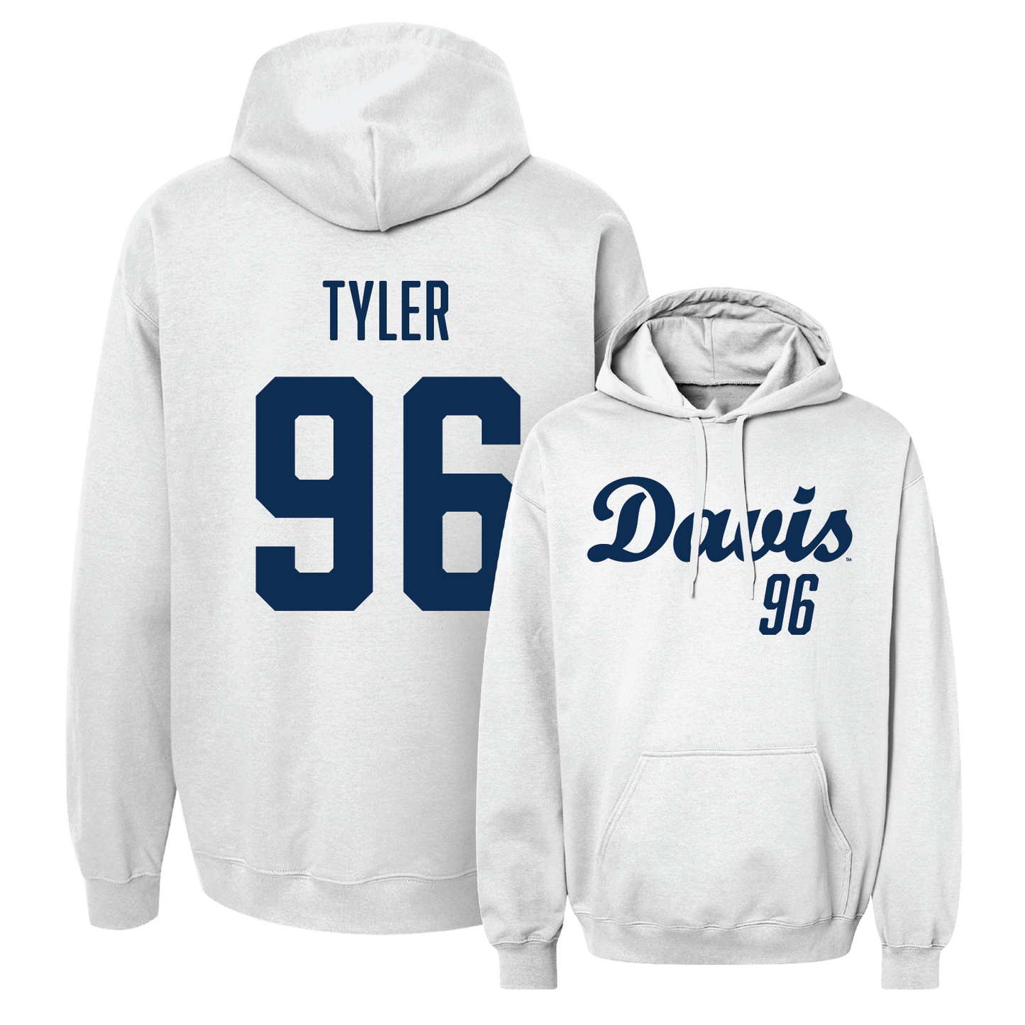 White Football Script Hoodie 4 Youth Small / Nick Tyler | #96