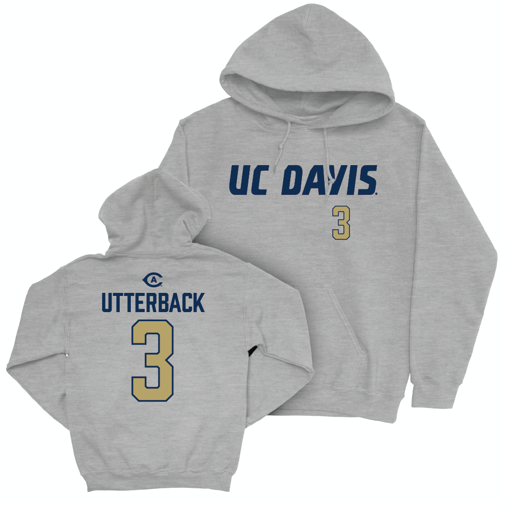 UC Davis Women's Volleyball Sport Grey Aggies Hoodie - Olivia Utterback | #3 Small