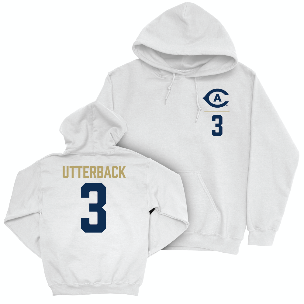 UC Davis Women's Volleyball White Logo Hoodie - Olivia Utterback | #3 Small