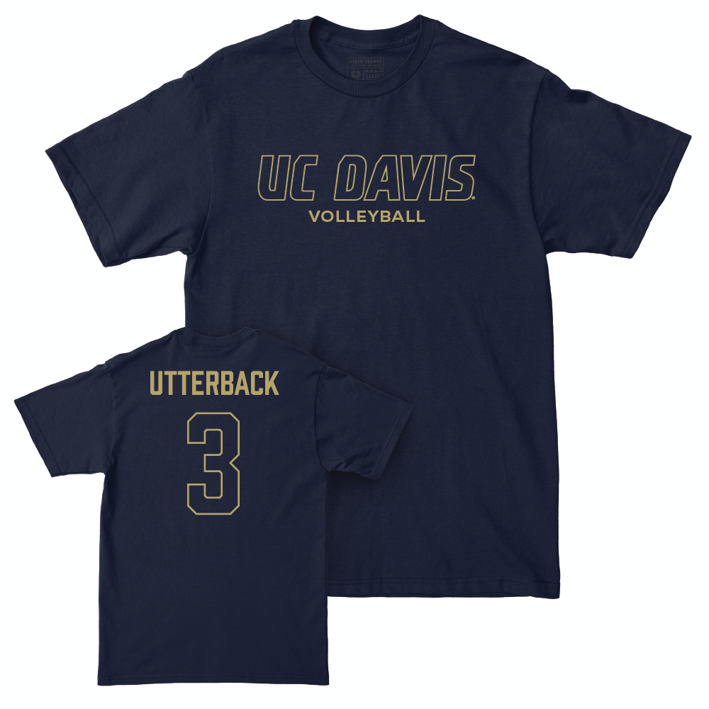 UC Davis Women's Volleyball Navy Club Tee - Olivia Utterback | #3 Small