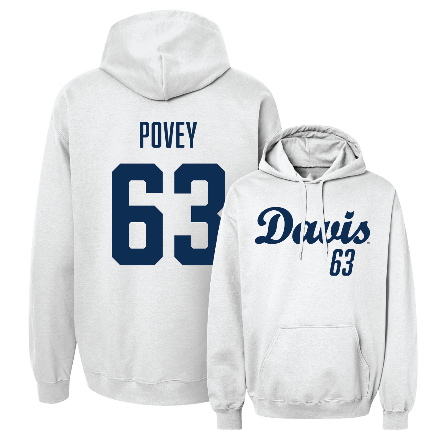 White Football Script Hoodie 4 Youth Small / Peter Povey | #63