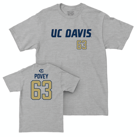 UC Davis Football Sport Grey Aggies Tee - Peter Povey | #63 Small