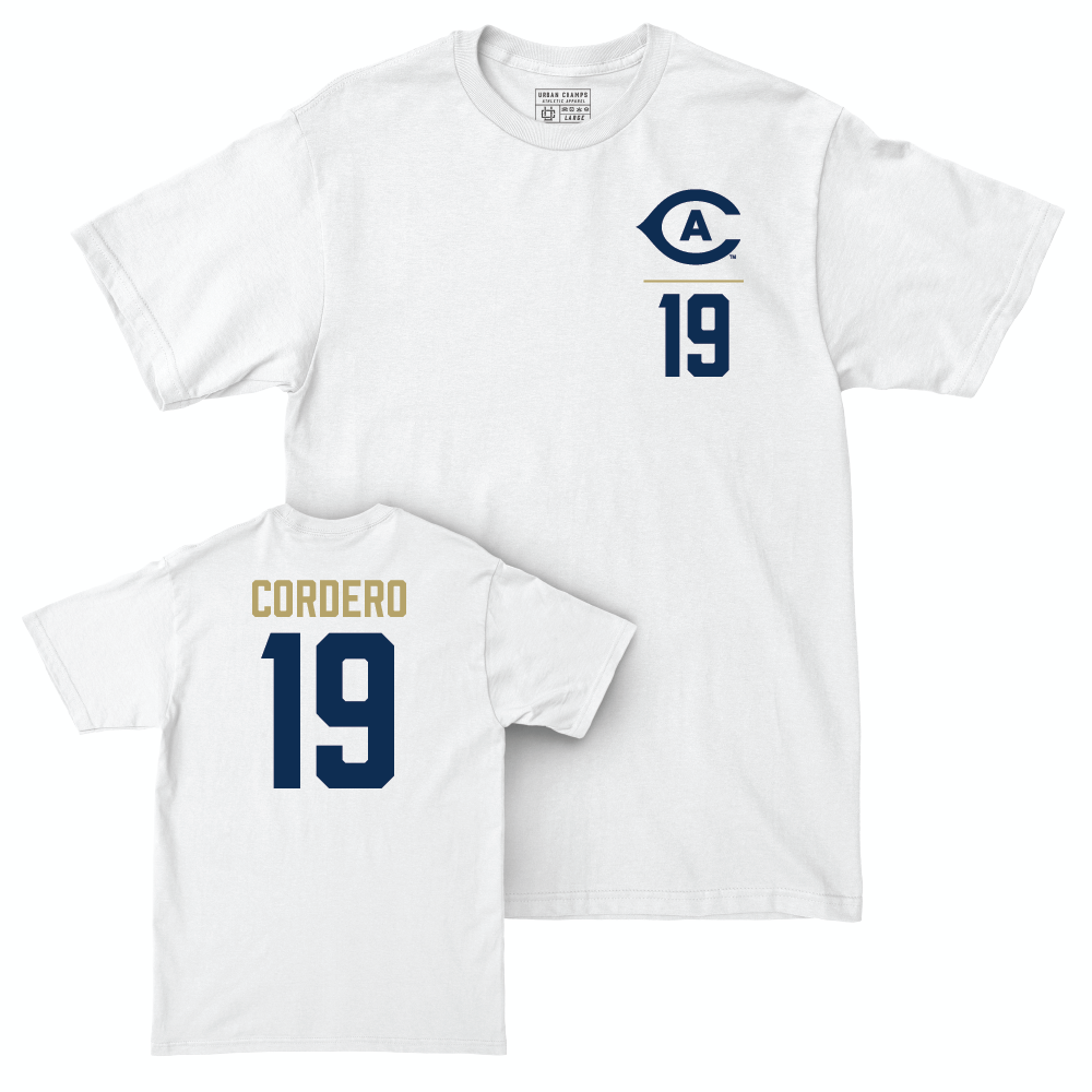 UC Davis Women's Soccer White Logo Comfort Colors Tee - Savannah Cordero | #19 Small