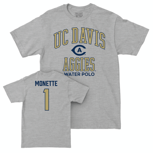 UC Davis Men's Water Polo Sport Grey Classic Tee - Sam Monette | #1 Small