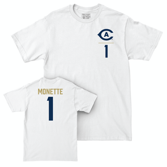 UC Davis Men's Water Polo White Logo Comfort Colors Tee - Sam Monette | #1 Small