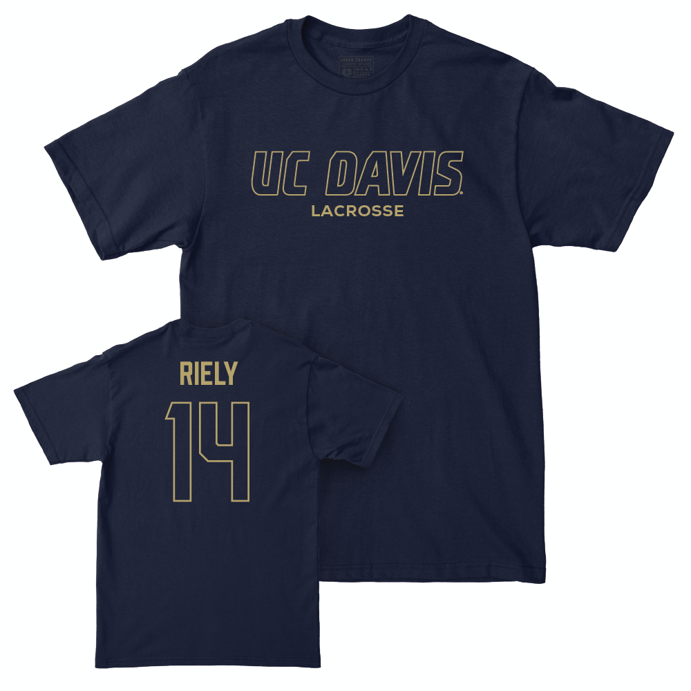UC Davis Women's Lacrosse Navy Club Tee - Samantha Riely | #14 Small