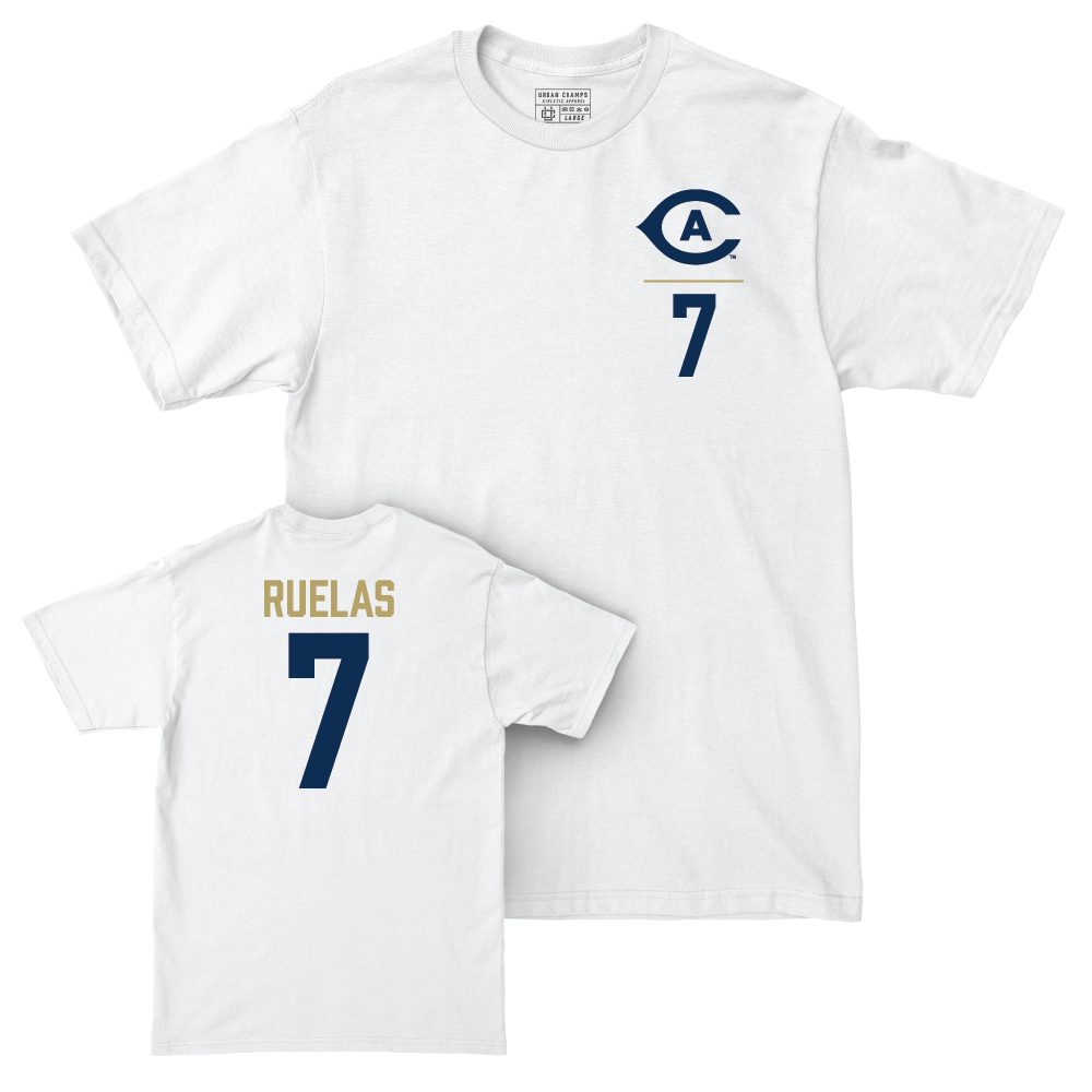 UC Davis Women's Soccer White Logo Comfort Colors Tee - Samantha Ruelas | #7 Small